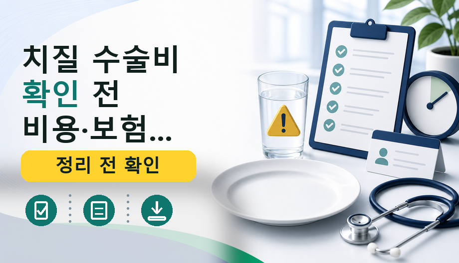 치질 수술비 확인 전 비용·보험 기준 완벽 정리