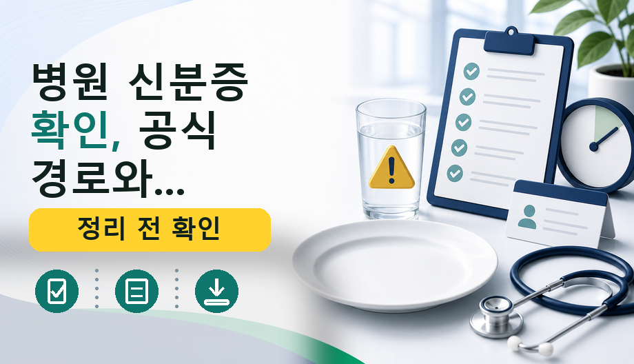 병원 신분증 확인, 공식 경로와 접수 전 준비물 핵심 항목