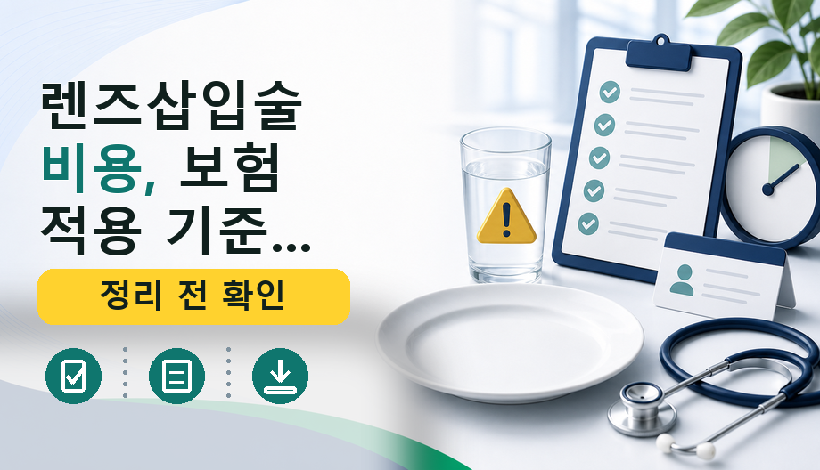 렌즈삽입술 비용, 보험 적용 기준 및 필수 서류 완벽 정리