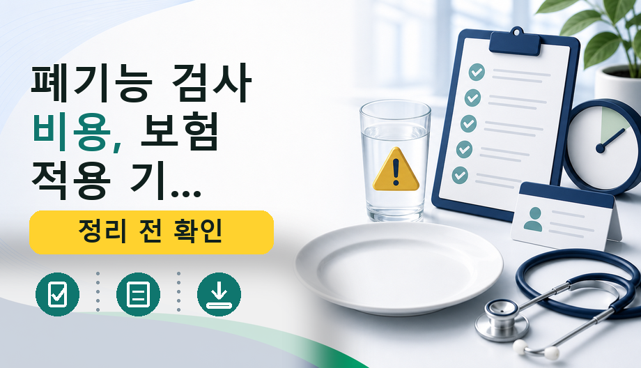 폐기능 검사 비용, 보험 적용 기준은? 확인 전 필수 체크리스트