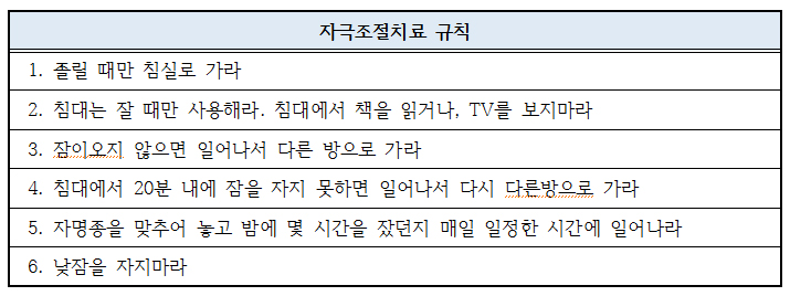 [불면증] 비약물치료 / 약물치료 관련 이미지