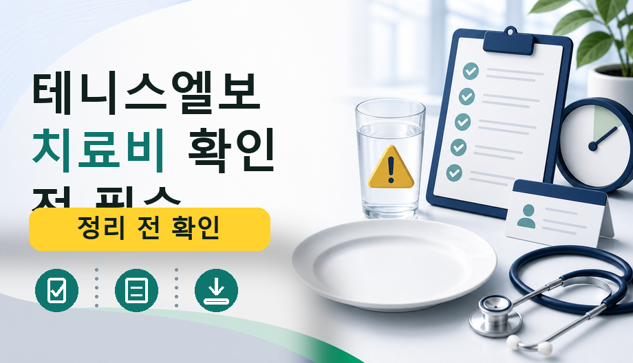 테니스엘보 치료비 확인 전 필수...를 설명하는 대표 이미지