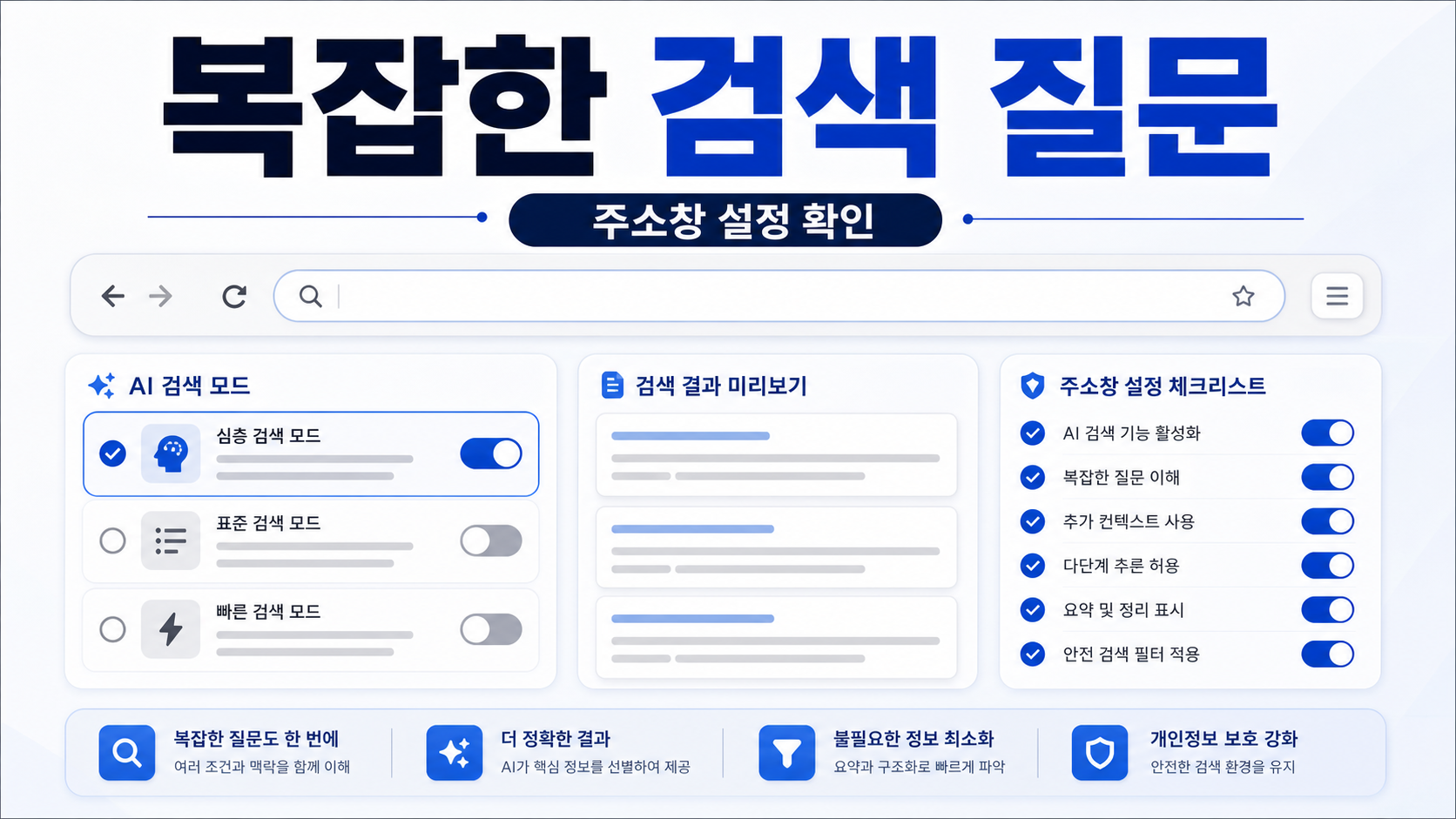 Chrome AI Mode omnibox 복잡한 검색 질문 설정 확인 방법