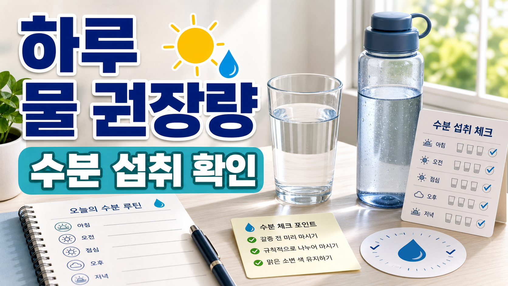 하루 물 권장량: 생활 패턴별 수분 섭취 확인 포인트