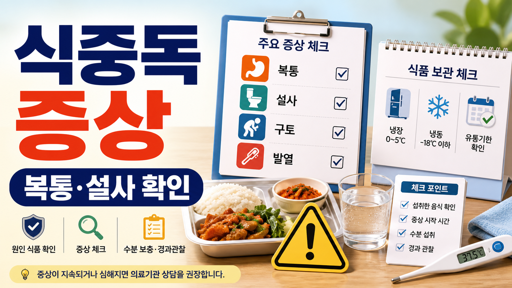 식중독 증상: 복통·설사 후 확인할 일반 보건 정보