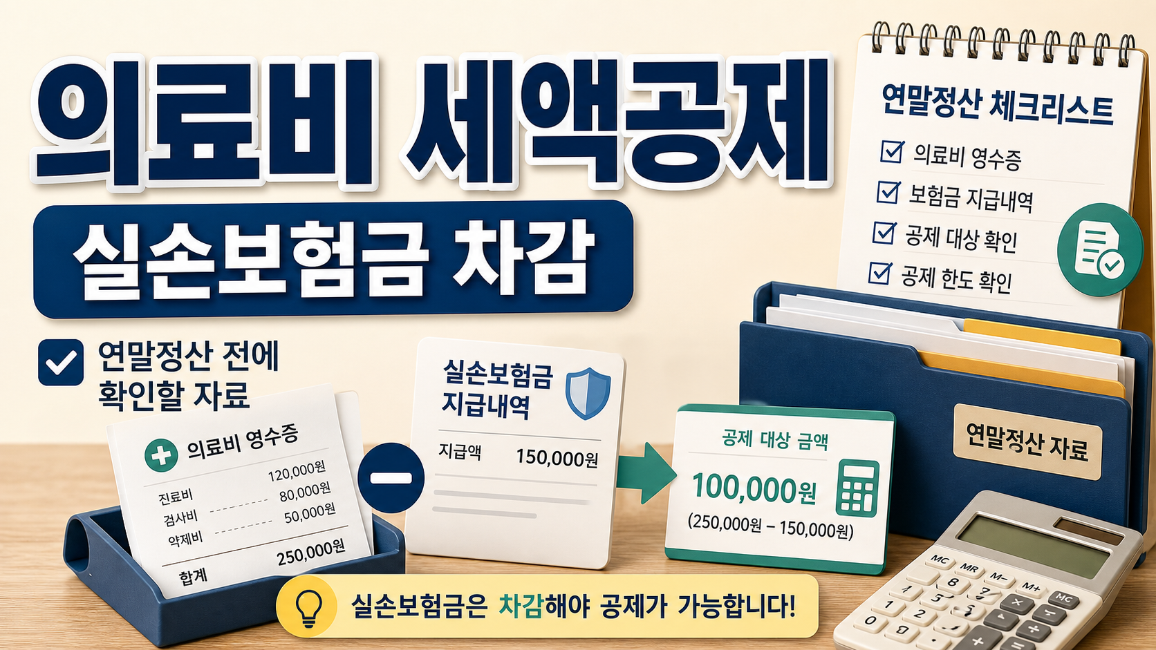 의료비 세액공제 실손보험금 차감, 연말정산 전에 확인할 자료