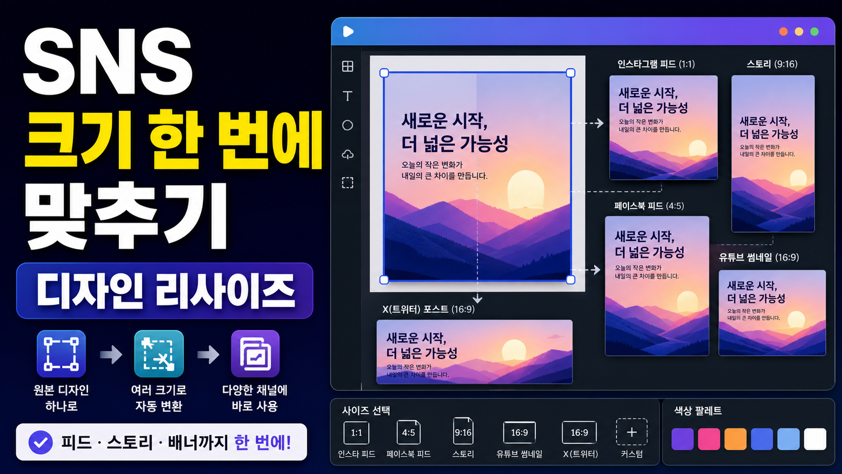 Canva Magic Resize SNS 디자인 크기 변경, 채널별 이미지 한 번에 맞추는 법