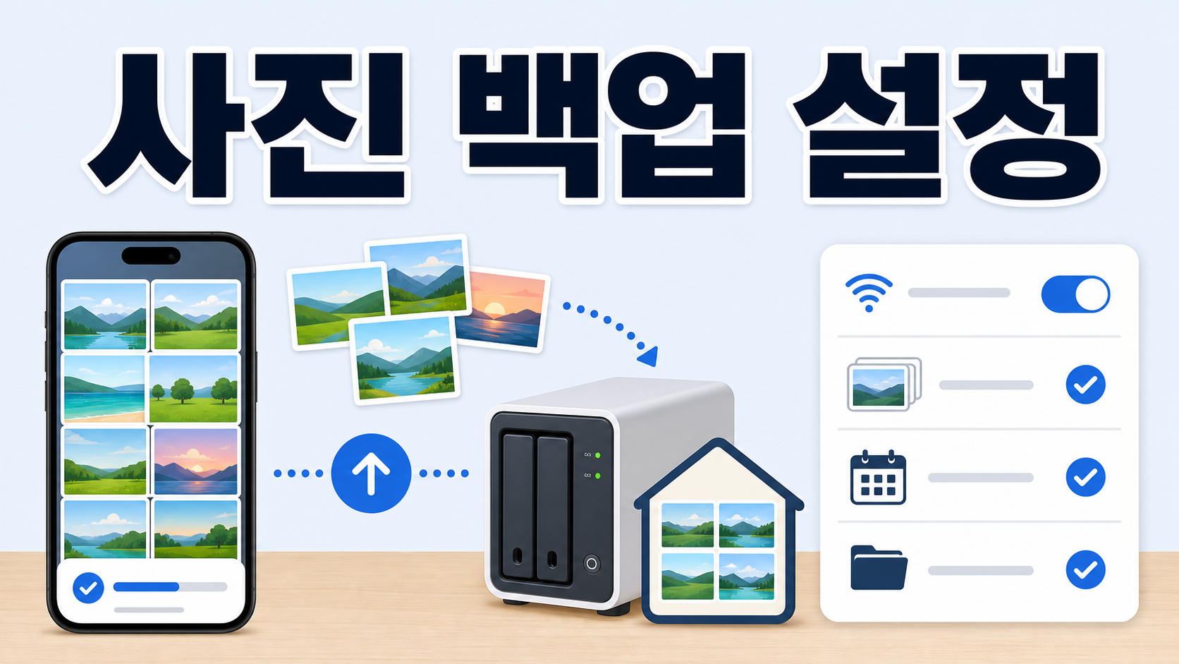 Synology BeeStation 사진 백업, 스마트폰 자동 저장 설정 순서