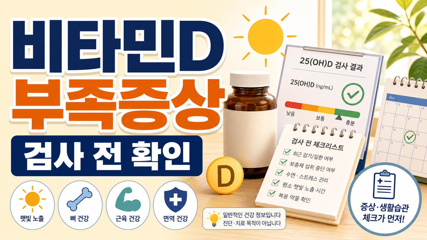비타민D 부족증상: 검사 전 확인할 일반 건강 정보