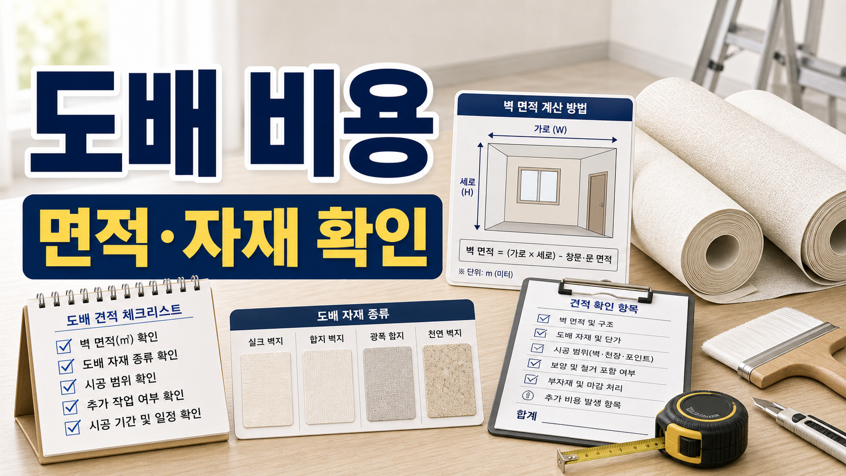 도배 비용 견적 전 면적·자재·시공 범위 확인하기