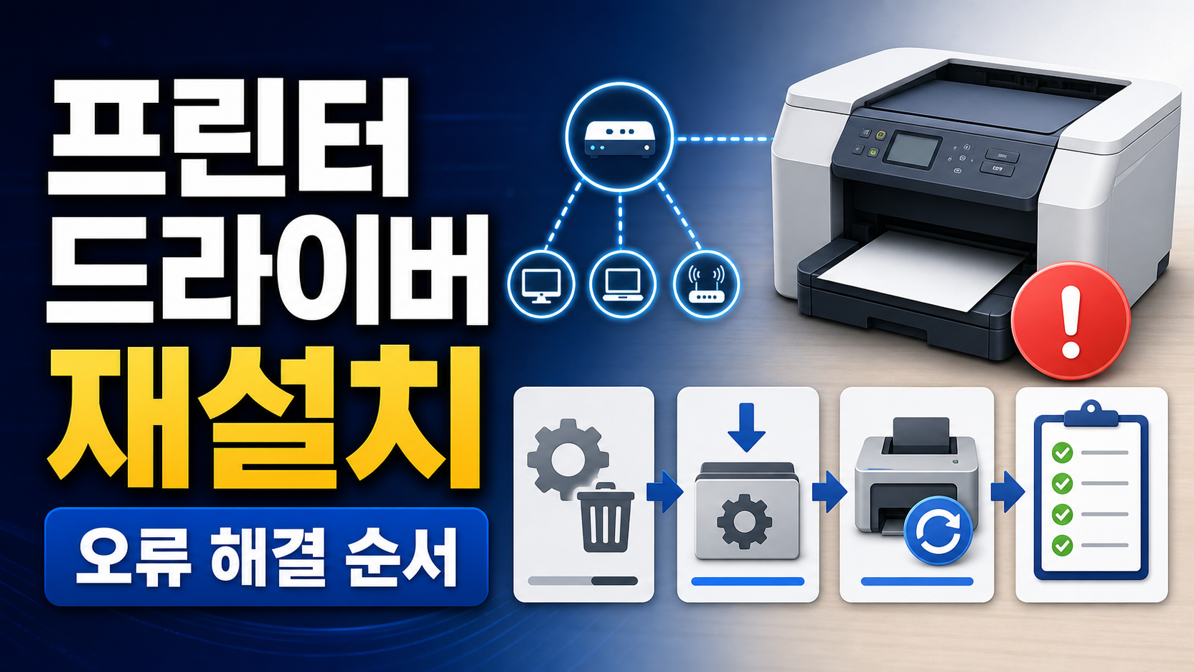 윈도우 11 네트워크 프린터 드라이버 재설치 오류 해결 순서