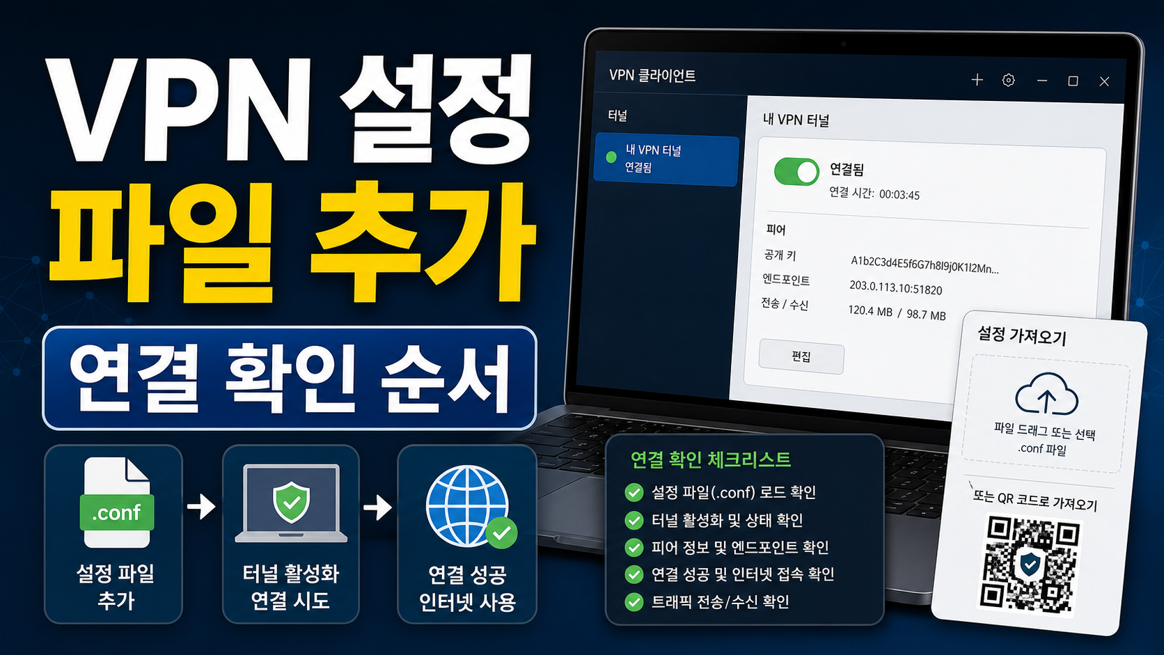 윈도우 WireGuard VPN 설정 파일 추가부터 연결 확인까지
