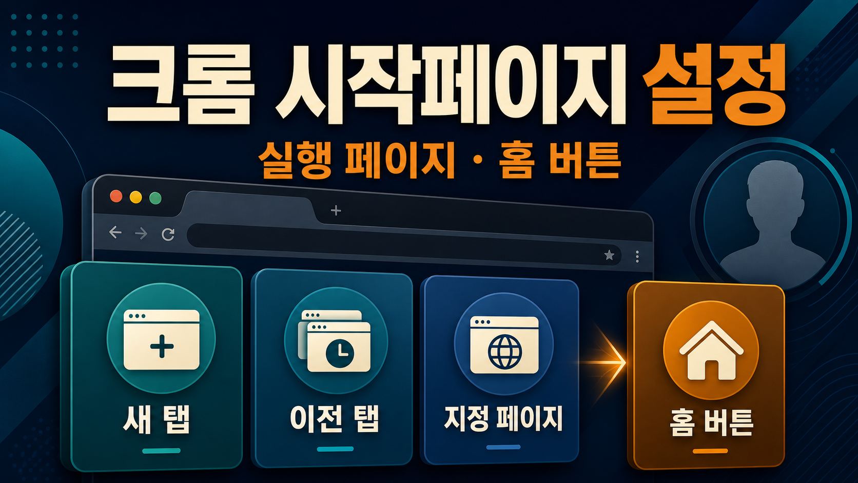 크롬 시작페이지 설정 – 실행 페이지와 홈 버튼 구분