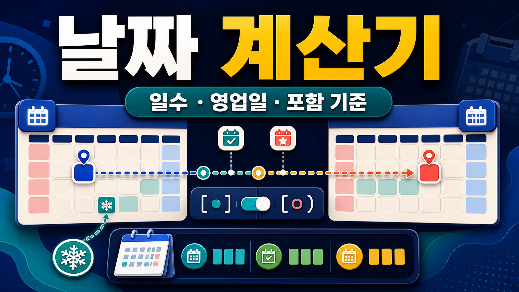 날짜 계산기 사용법: 며칠 차이·시작일 포함·영업일 계산