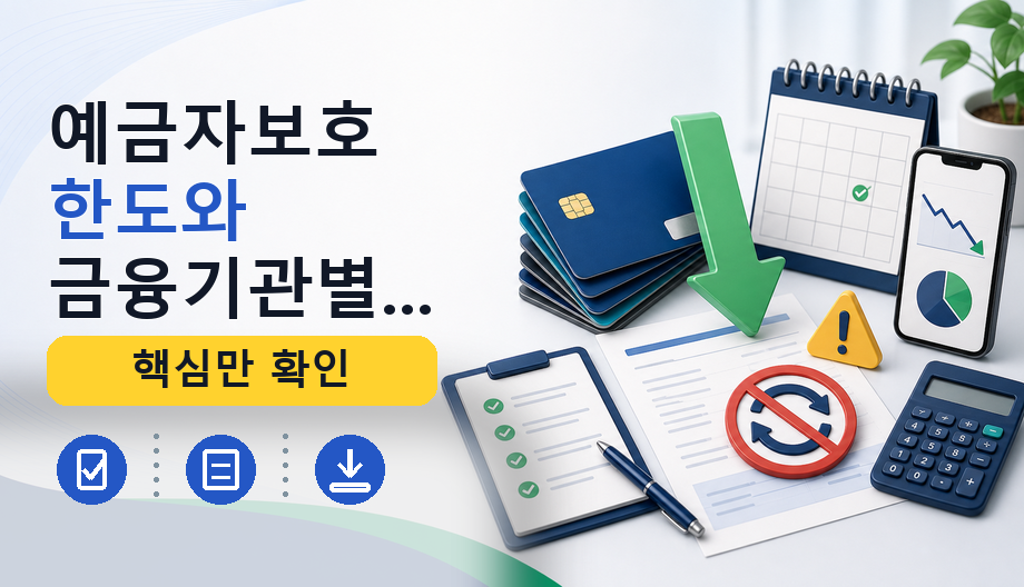 예금자보호 한도와 금융기관별 보호 대상 상품 확인 포인트 정리