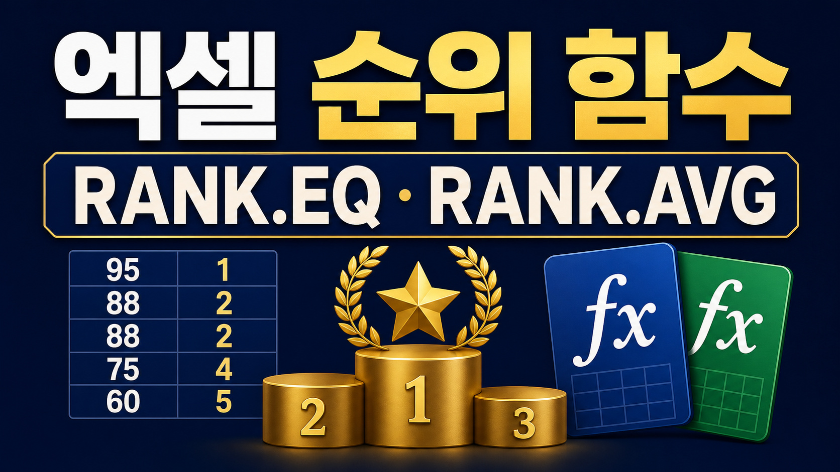 엑셀 순위 함수 – RANK.EQ·RANK.AVG 사용법