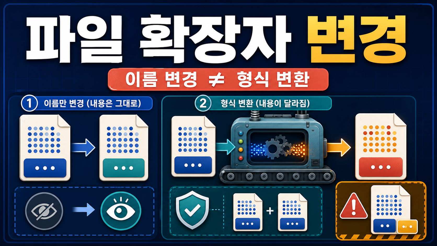 파일 확장자 변경 방법: 이름 바꾸기와 형식 변환 차이